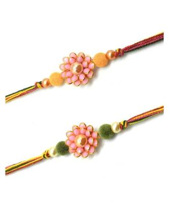 Multicolor Jewellery Designer Fancy Stylish Beautiful Combo (Set Of 2) Rakhi For Brother 2