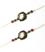 Multicolor Jewellery Designer Fancy Stylish Beautiful Combo (Set Of 2) Rakhi For Brother