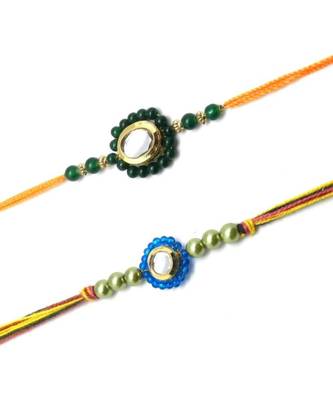 Multicolor Jewellery Designer Fancy Stylish Beautiful Combo (Set Of 2) Rakhi For Brother 2