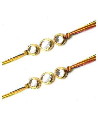Multicolor Jewellery Designer Fancy Stylish Beautiful Combo (Set Of 2) Rakhi For Brother 2