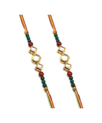 Multicolor Jewellery Designer Fancy Stylish Beautiful Combo (Set Of 2) Rakhi For Brother 1