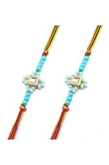 Multicolor Jewellery Designer Fancy Stylish Beautiful Combo (Set Of 2) Rakhi For Brother