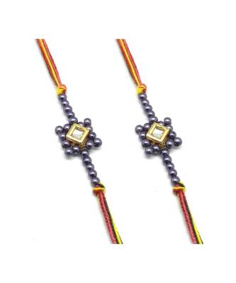 Multicolor Jewellery Designer Fancy Stylish Beautiful Combo (Set Of 2) Rakhi For Brother 1