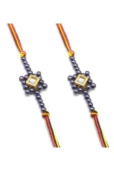Multicolor Jewellery Designer Fancy Stylish Beautiful Combo (Set Of 2) Rakhi For Brother