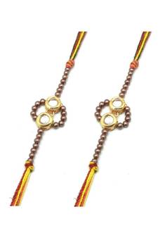 Multicolor Jewellery Designer Fancy Stylish Beautiful Combo (Set Of 2) Rakhi For Brother