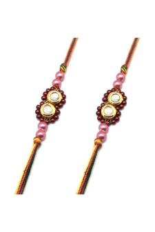 Multicolor Jewellery Designer Fancy Stylish Beautiful Combo (Set Of 2) Rakhi For Brother