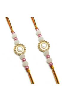 Multicolor Jewellery Designer Fancy Stylish Beautiful Combo (Set Of 2) Rakhi For Brother