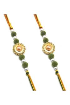 Multicolor Jewellery Designer Fancy Stylish Beautiful Combo (Set Of 2) Rakhi For Brother
