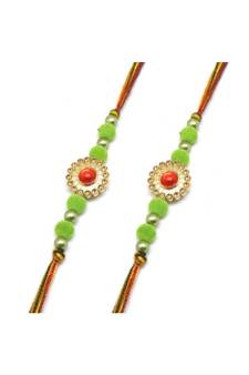 Multicolor Jewellery Designer Fancy Stylish Beautiful Combo (Set Of 2) Rakhi For Brother