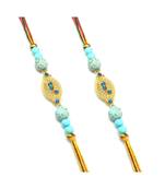 Multicolor Jewellery Designer Fancy Stylish Beautiful Combo (Set Of 2) Rakhi For Brother