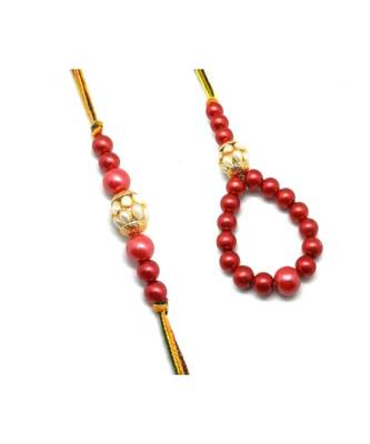 Multicolor Jewellery Designer Fancy Stylish Beautiful Rakhi 
Combo Rakhi Set For Bhaiya And Bhabhi 1