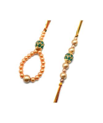 Multicolor Jewellery Designer Fancy Stylish Beautiful Rakhi 
Combo Rakhi Set For Bhaiya And Bhabhi 2