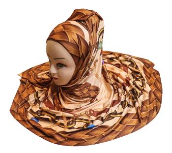 Justkartit Women'S Party Wear Jersey Stretchable Material Digital Printed Hijab Scarf Dupatta 4