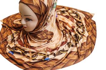 Justkartit Women'S Party Wear Jersey Stretchable Material Digital Printed Hijab Scarf Dupatta 5
