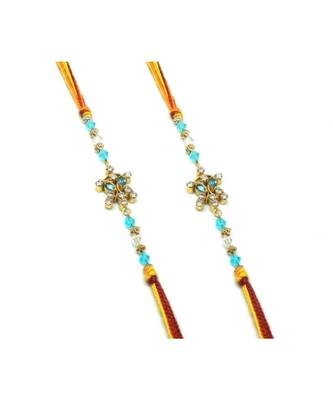 Multicolor Jewellery Designer Fancy Stylish Beautiful Combo (Set Of 2) Rakhi For Brother 2