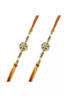Multicolor Jewellery Designer Fancy Stylish Beautiful Combo (Set Of 2) Rakhi For Brother