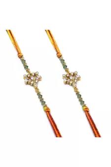 Multicolor Jewellery Designer Fancy Stylish Beautiful Combo (Set Of 2) Rakhi For Brother