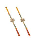Multicolor Jewellery Designer Fancy Stylish Beautiful Combo (Set Of 2) Rakhi For Brother