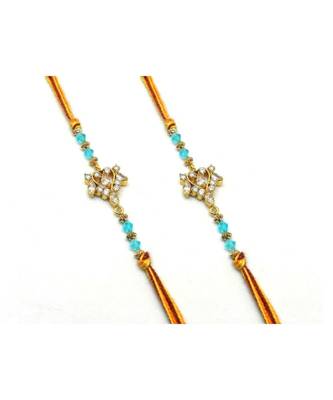 Multicolor Jewellery Designer Fancy Stylish Beautiful Combo (Set Of 2) Rakhi For Brother 1