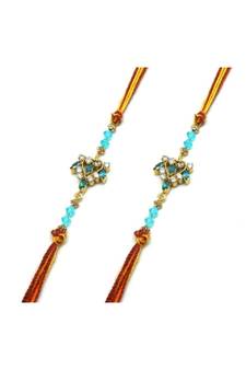 Multicolor Jewellery Designer Fancy Stylish Beautiful Combo (Set Of 2) Rakhi For Brother