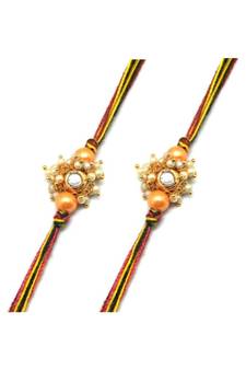 Multicolor Jewellery Designer Fancy Stylish Beautiful Combo (Set Of 2) Rakhi For Brother