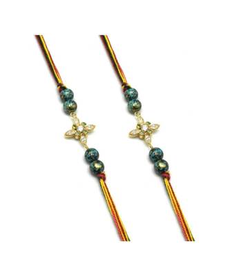 Multicolor Jewellery Designer Fancy Stylish Beautiful Combo (Set Of 2) Rakhi For Brother 1