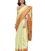 CLASSICATE from the house of The Chennai Silks Women's Green Kanjivaram Silk Saree With Running Blouse