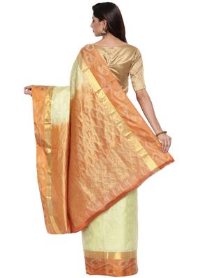CLASSICATE from the house of The Chennai Silks Women's Green Kanjivaram Silk Saree With Running Blouse 2