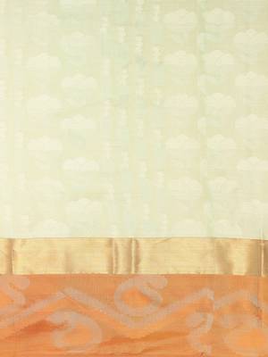 CLASSICATE from the house of The Chennai Silks Women's Green Kanjivaram Silk Saree With Running Blouse 3