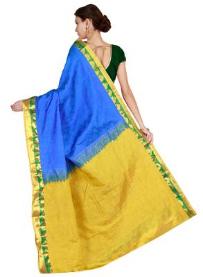Royal Blue Faux Kanjivaram Silk Saree With Running Blouse 3