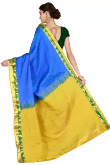 Royal Blue Faux Kanjivaram Silk Saree With Running Blouse