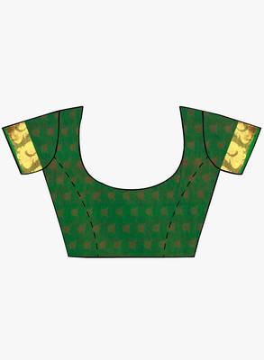 CLASSICATE from the house of The Chennai Silks Women's Red Kanjivaram Silk Saree With Running Blouse 5