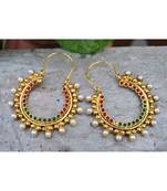 Multicolor Hoop Earrings with Pearls