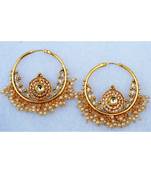 Round Bali Polki Earrings with Chand