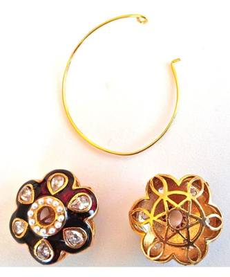 Red Flower Hoop Earrings 1