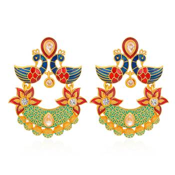 Blue diamond chandbali 1