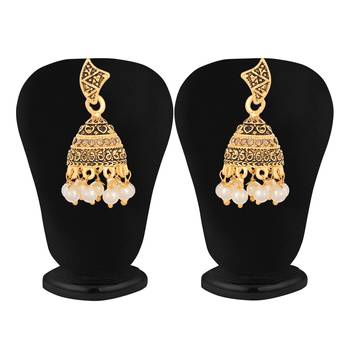 Yellow pearl jhumkas 2