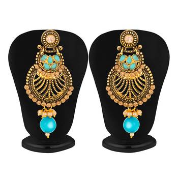 Blue diamond chandbali 2