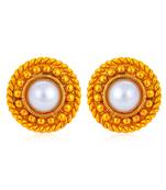 Yellow pearl earrings