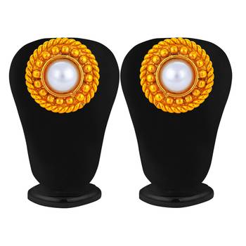 Yellow pearl earrings 2