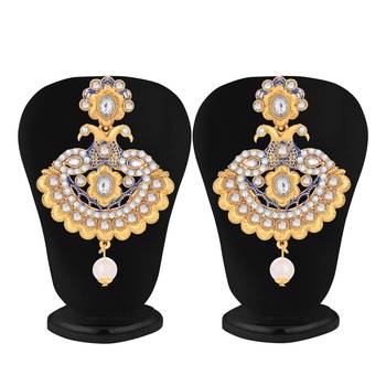 Blue cubic zirconia chandbali 2