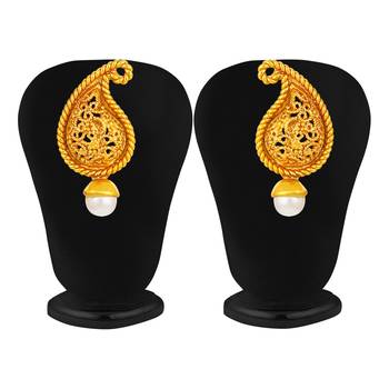 Yellow pearl danglers-drops 2