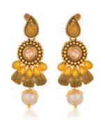 Yellow pearl danglers-drops