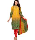 Multicolor bandhej crepe salwar