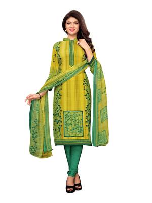 Yellow Printed Crepe Salwar 1