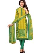 Yellow Printed Crepe Salwar