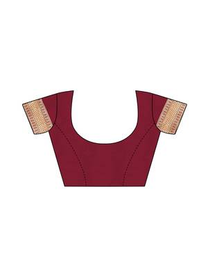 Maroon Woven Poly Silk Saree With Blouse 5