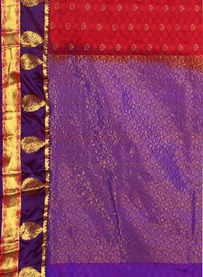CLASSICATE from the house of The Chennai Silks Women's Dark Pink Kanjivaram Silk Saree With Running Blouse 4
