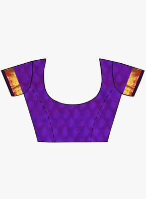 CLASSICATE from the house of The Chennai Silks Women's Dark Pink Kanjivaram Silk Saree With Running Blouse 5