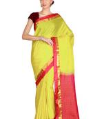 CLASSICATE from the house of The Chennai Silks Women's Light Yellow Kanjivaram Silk Saree With Running Blouse